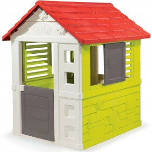 SMOBY NATURE HOUSE DOMEK OGRODOWY DLA DZIECI POWŁOKA UV ZIELONO CZERWONY