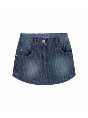 Spódnica jeansowa dziewczęca niebieska kropki Kanz