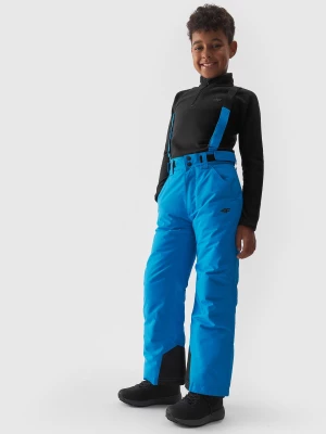 Spodnie narciarskie z szelkami membrana 8000 chłopięce - turkusowe 4F