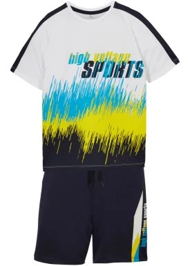 Sportowy shirt chłopięcy + spodnie (2 części) bonprix