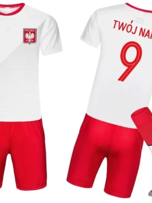 Strój piłkarski POLSKA + getry WŁASNY NADRUK - 92