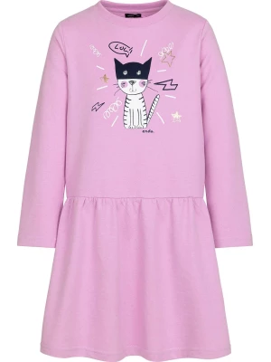 Sukienka z długim rękawem dla dziewczynki, z kotem, różowa, 3-8 lat Endo