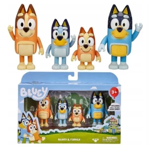 SUPER ZESTAW FIGUREK BLUEY BINGO 4 SZT RODZINKA BLUE FIGURKI Z BAJKI