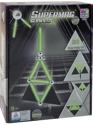 SUPERMAG 20-częściowy zestaw magnetyczny "Supermag Glowstix" - 5+ rozmiar: onesize