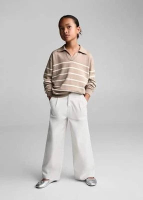 Sweter w paski z kołnierzykiem polo Mango Kids