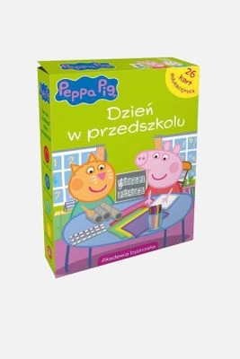"Świnka Peppa. Dzień w przedszkolu. Akademia bystrzaka" karty edukacyjne w pudełku WYDAWNICTWO OLESIEJUK