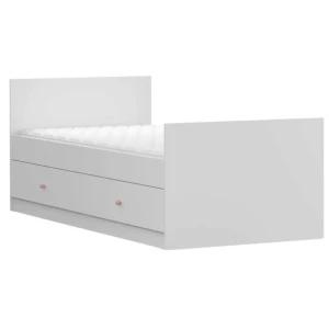 SYSTEM OLAF ŁÓŻKO 90/200 BIAŁY MAT uchwyty różowe pojemnik PRODUCENT