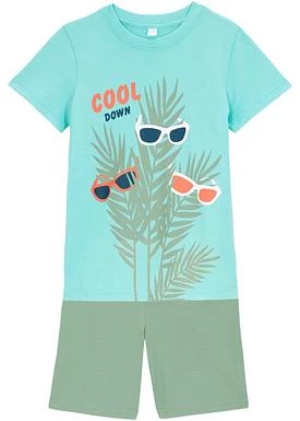 T-shirt chłopięcy + krótkie spodenki (2 części), z bawełny organicznej bonprix