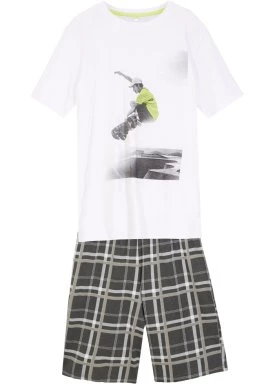 T-shirt chłopięcy + krótkie spodnie shirtowe (2 części), z bawełny organicznej bonprix
