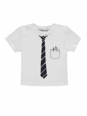 T-shirt chłopięcy niemowlęcy biały krawat Kanz