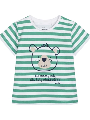 T-shirt dla dziecka do 2 lat, z misiem i napisem dla mamy miś, dla taty niedźwiedź, w paski Endo