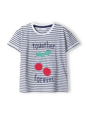 T-shirt niemowlęcy bawełniany w paski Minoti