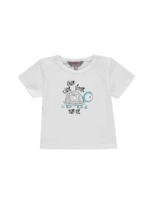 T-shirt niemowlęcy biały żółw Kanz
