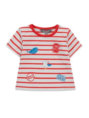 T-shirt niemowlęcy czerwono-biały paski Kanz