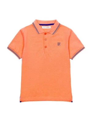 T-shirt niemowlęcy pomarańczowy z kołnierzykiem Minoti