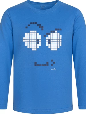 T-shirt z długim rękawem dla chłopca, z motywem komputerowym, niebieski, 9-13 lat Endo
