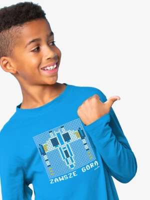 T-shirt z długim rękawem dla chłopca, z napisem zawsze górą, niebieski 9-13 lat Endo
