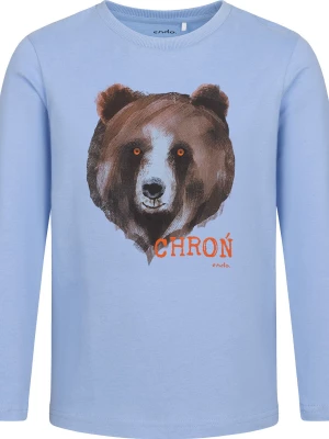T-shirt z długim rękawem dla chłopca, z niedźwiedziem, błękitny 4-8 lat Endo