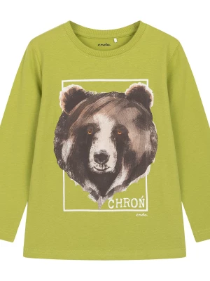 T-shirt z długim rękawem dla chłopca, z niedźwiedziem, zielony 9-13 lat Endo