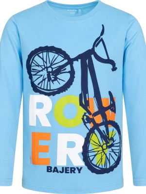 T-shirt z długim rękawem dla chłopca, z rowerem, błękitny, 4-8 lat Endo