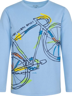 T-shirt z długim rękawem dla chłopca, z rowerem, niebieski, 3-8 lat Endo