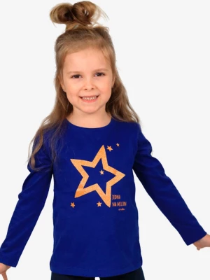 T-shirt z długim rękawem dla dziewczynki, z gwiazdą i napisem jedna na milion, niebieski 3-8 lat Endo