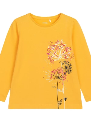 T-shirt z długim rękawem dla dziewczynki, z motywem kwiatowym, żółty 3-8 lat Endo