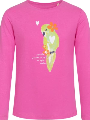 T-shirt z długim rękawem dla dziewczynki, z papugą, różowy, 9-13 lat Endo
