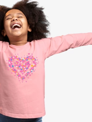 T-shirt z długim rękawem dla dziewczynki, z sercem, różowy 3-8 lat Endo