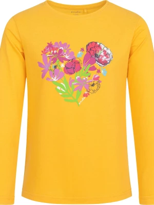T-shirt z długim rękawem dla dziewczynki, z sercem, żółty, 9-13 lat Endo