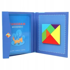 TANGRAM MAGNETYCZNY DREWNIANA UKŁADANKA KLOCKI MAGNETYCZNE GRA EDUKACYJNA