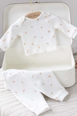 Tartine et Chocolat piżama bawełniana dziecięca kolor biały wzorzysta TARTINE ET CHOCOLAT