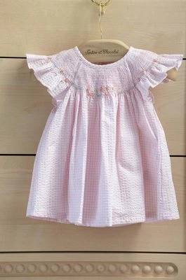 Tartine et Chocolat sukienka bawełniana niemowlęca kolor różowy mini rozkloszowana TARTINE ET CHOCOLAT