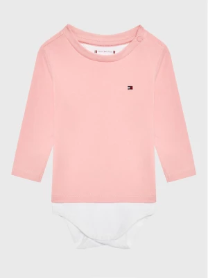 Tommy Hilfiger Body dziecięce Baby Solid KN0KN01408 Różowy Regular Fit