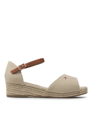 Tommy Hilfiger Espadryle Rope Wedge Sandal T3A7-32185-0048 S Beżowy