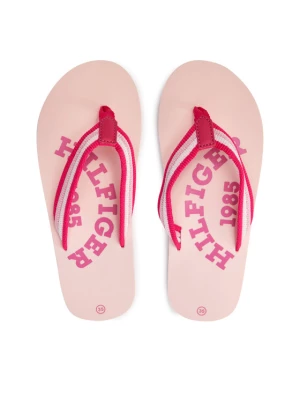 Tommy Hilfiger Japonki Logo Print Flip Flop T3A8-33294-0058 S Różowy