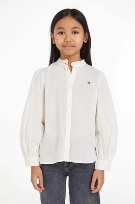 Tommy Hilfiger koszula bawełniana dziecięca kolor beżowy