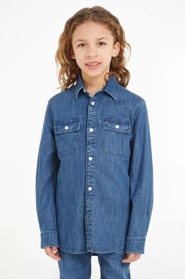 Tommy Hilfiger koszula jeansowa dziecięca kolor niebieski