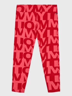 Tommy Hilfiger Legginsy KG0KG07123 D Czerwony Slim Fit