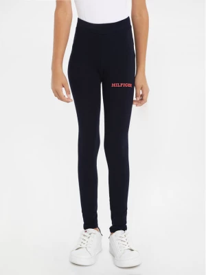 Tommy Hilfiger Legginsy Monotype KG0KG07880 M Granatowy Slim Fit