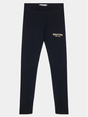 Tommy Hilfiger Legginsy Monotype Legging KG0KG07754 Niebieski Skinny Fit