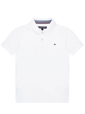 Tommy Hilfiger Polo Boys Tommy KB0KB03975 S Biały Regular Fit