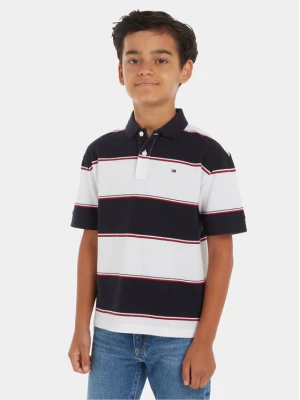 Tommy Hilfiger Polo Global Rugby KB0KB08857 Biały Relaxed Fit
