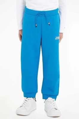 Tommy Hilfiger spodnie dresowe dziecięce kolor niebieski z aplikacją