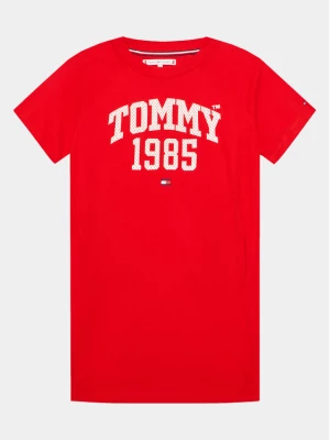 Tommy Hilfiger Sukienka codzienna Varsity KG0KG07191 D Czerwony Regular Fit