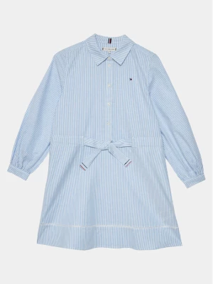 Tommy Hilfiger Sukienka koszulowa Ithaca Stripe Shirt Dress KG0KG07699 Niebieski Regular Fit