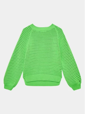 Tommy Hilfiger Sweter Crochet KG0KG07286 D Zielony Regular Fit