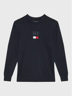 Tommy Hilfiger Sweter Flag KB0KB07973 D Granatowy Regular Fit