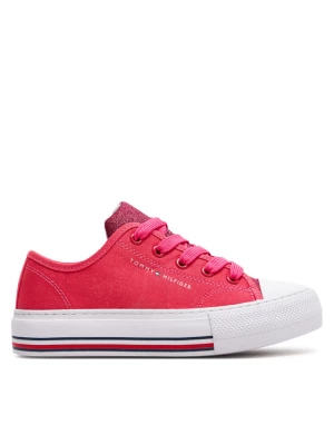 Tommy Hilfiger Trampki Low Cut Lace-Up Sneaker T3A9-33185-1687 M Różowy