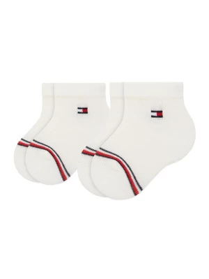 Tommy Hilfiger Zestaw 2 par wysokich skarpet dziecięcych 701220516 Biały